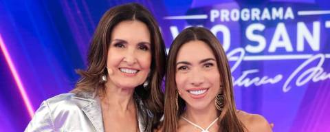 Fátima Bernardes com Patricia Abravanel no SBT